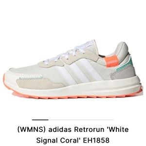 Woman’s Adidas retro run “white signal coral”
